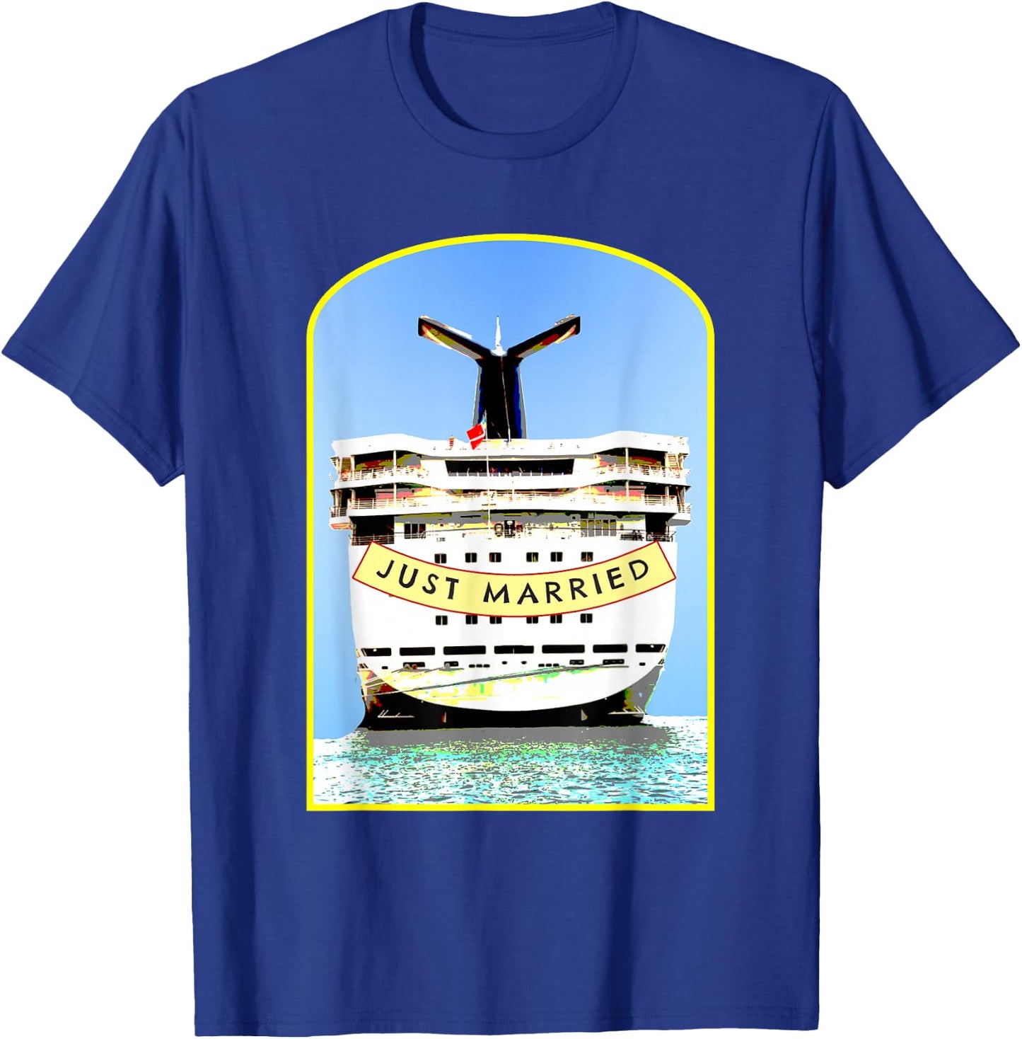 Just Married 2026 Honeymoon Cruise Newlyweds Wife Husband T-Shirt - T-Shirt | Royal