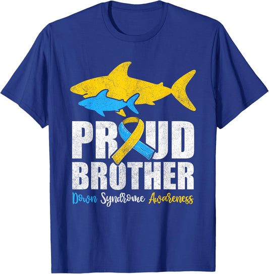 Proud Brother Down Syndrome Awareness Shirts, Shark Sister T-Shirt - T-Shirt | Royal