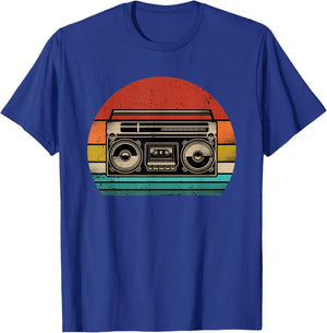 Retro Boombox Cassette Player Radio 80s Music Vintage Style T-Shirt - T-Shirt | Royal