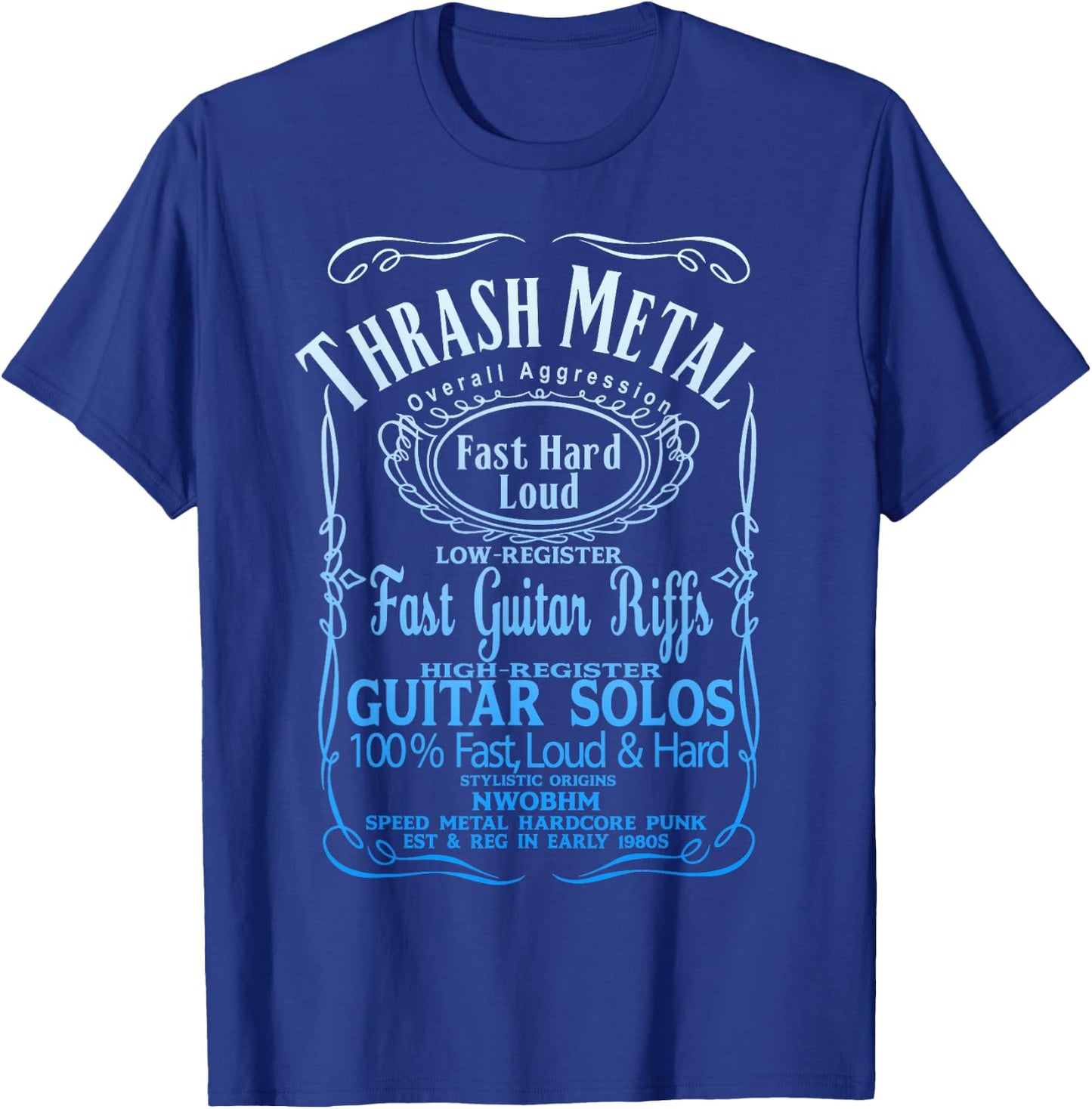 THRASHMETAL THRASH DEATH METAL Guitar Solo Heavy Metal Core T-Shirt - T-Shirt | Royal