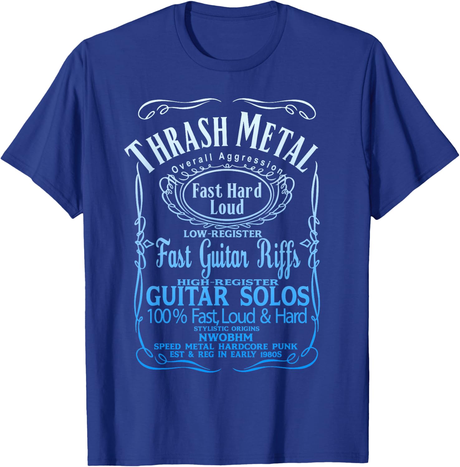 THRASHMETAL THRASH DEATH METAL Guitar Solo Heavy Metal Core T-Shirt - T-Shirt | Royal