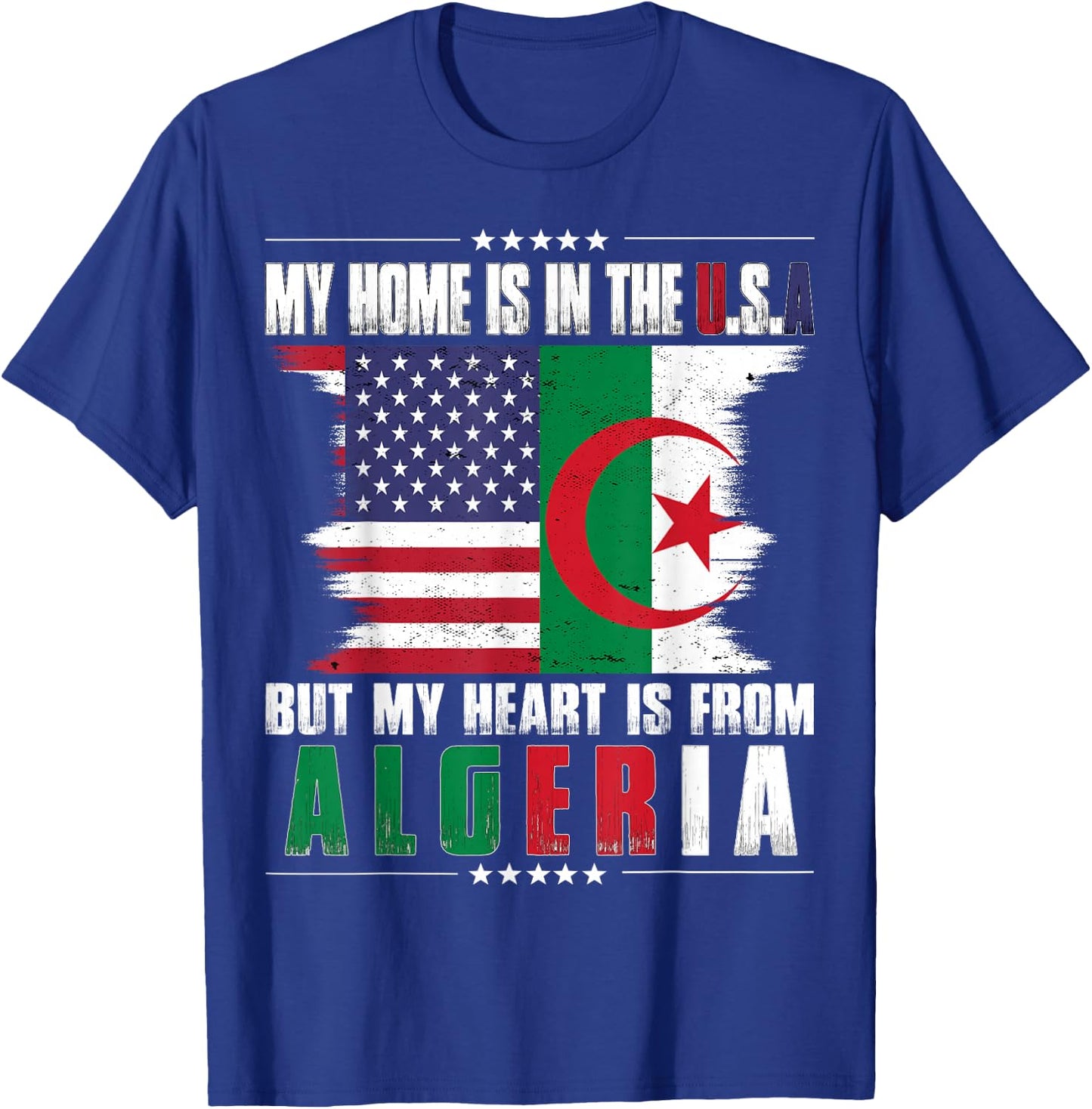 American Grown Patriot Algerian American from Algeria T-Shirt - T-Shirt | Royal