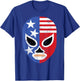 Retro USA Flag Pro Wrestling Lucha Libre Mask T-Shirt - T-Shirt | Royal