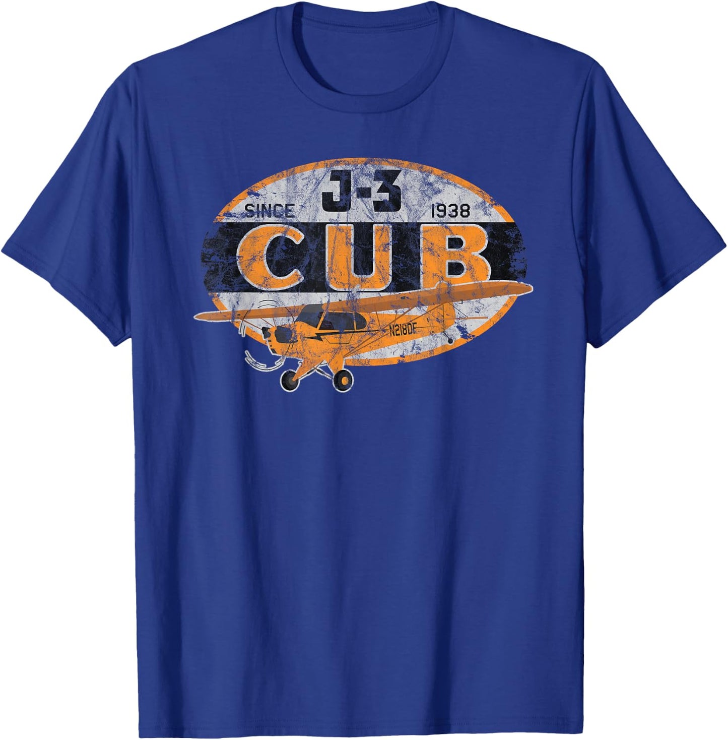 J-3 Cub "Since 1938" Classic Airplane Vintage Pilot T-Shirt - T-Shirt | Royal