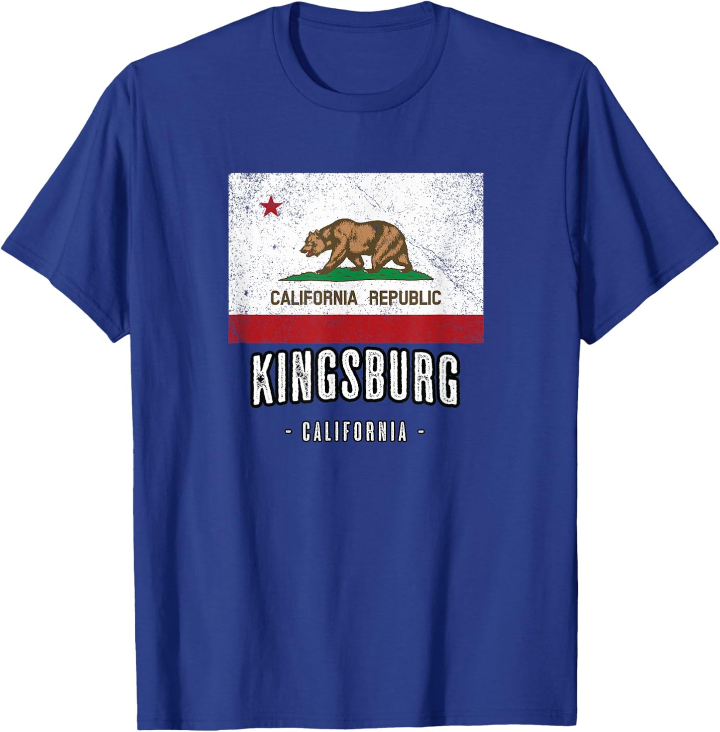 KINGSBURG - California | Cali City Souvenir - CA Flag T-Shirt - T-Shirt | Royal