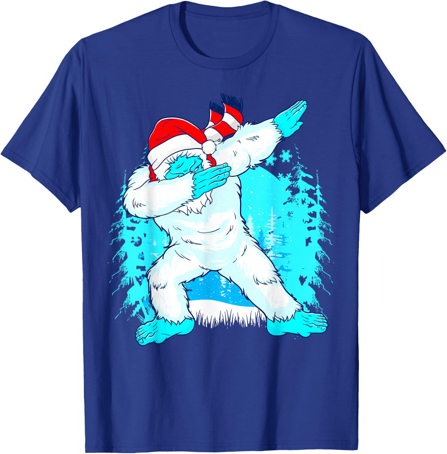 Christmas Dabbing Yeti Abominable Snowman Squatch Kids Boys T-Shirt - T-Shirt | Royal