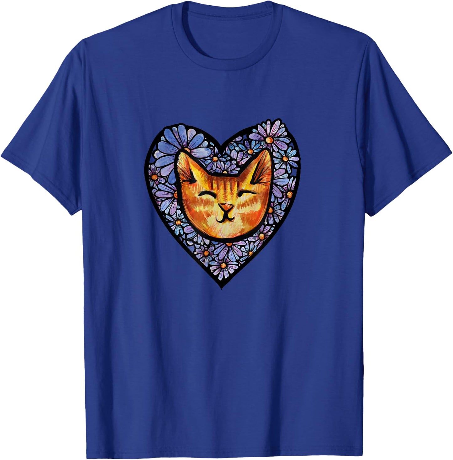 Orange Tiger Stripe Cat Tabby Men Women T-Shirt - T-Shirt | Royal