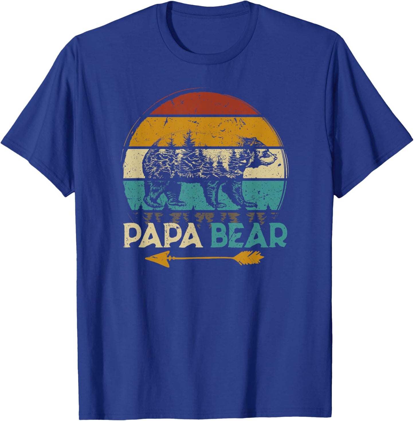 Father's Day Papabear Funny Dad Baby Bear Retro Vintage T-Shirt - T-Shirt | Royal