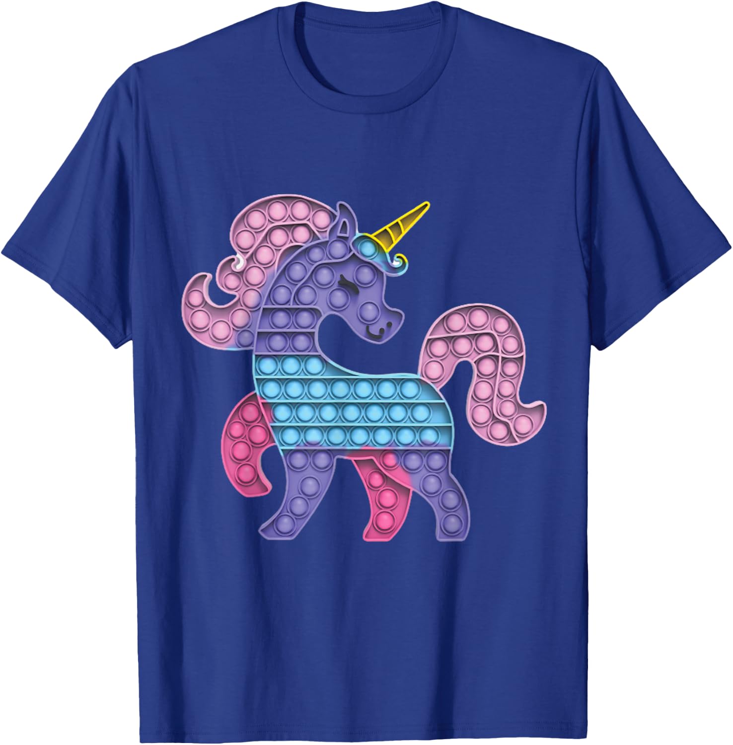 Pop Up Fidget Game Unicorn Rainbow Colourful for Girls T-Shirt - T-Shirt | Royal