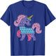 Pop Up Fidget Game Unicorn Rainbow Colourful for Girls T-Shirt - T-Shirt | Royal