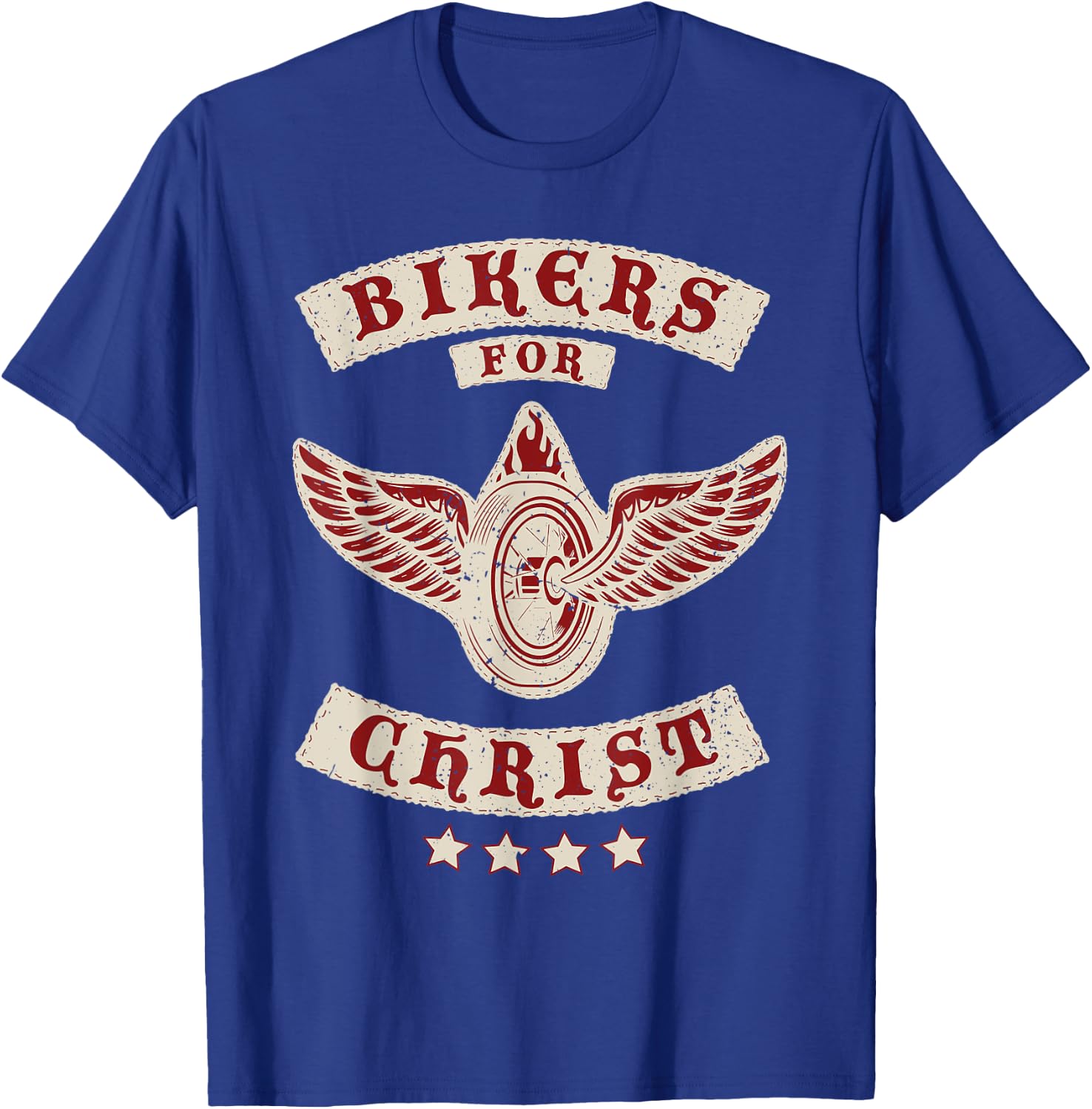 Bikers for Christ Christian Motorcycle Patch Faith T-Shirt - T-Shirt | Royal