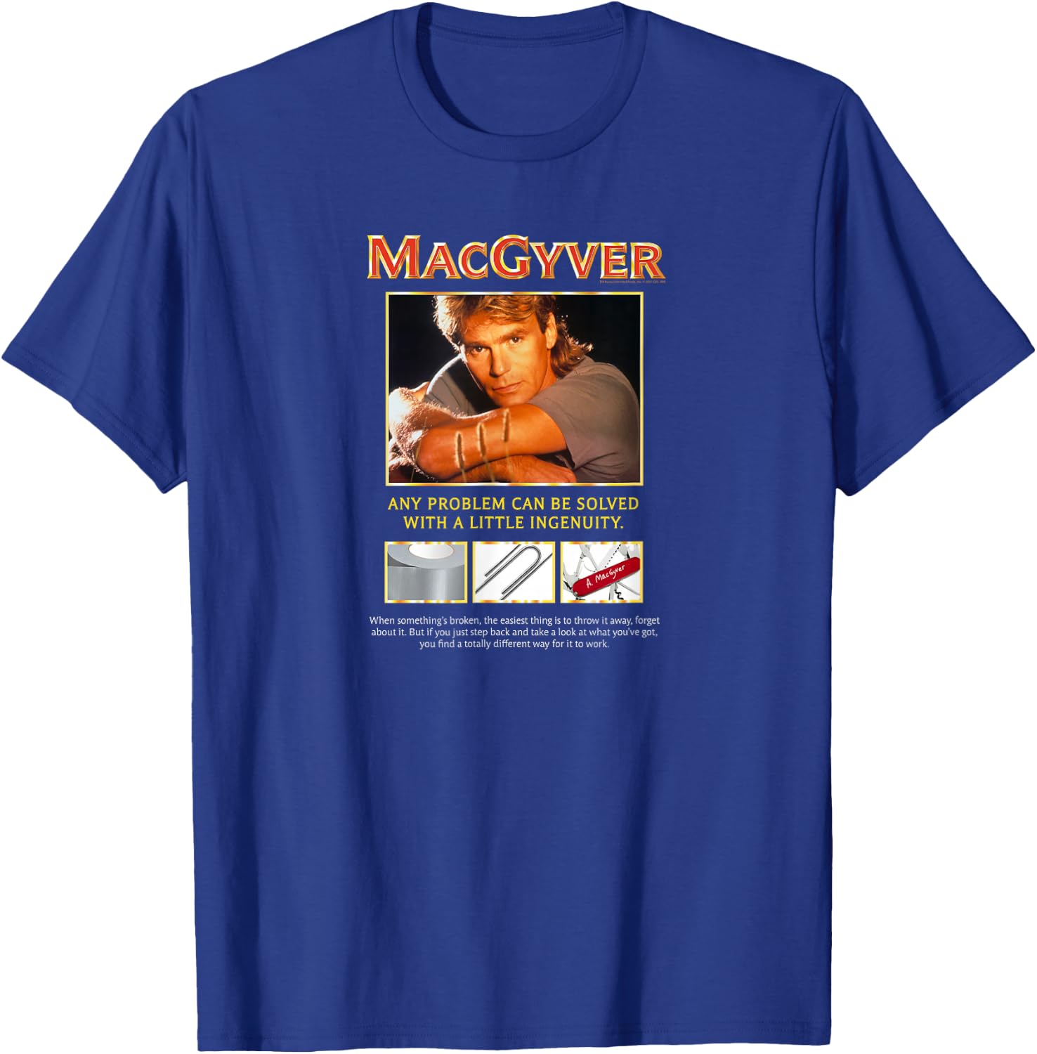 MacGyver Original Series Ingenuity T-Shirt - T-Shirt | Royal