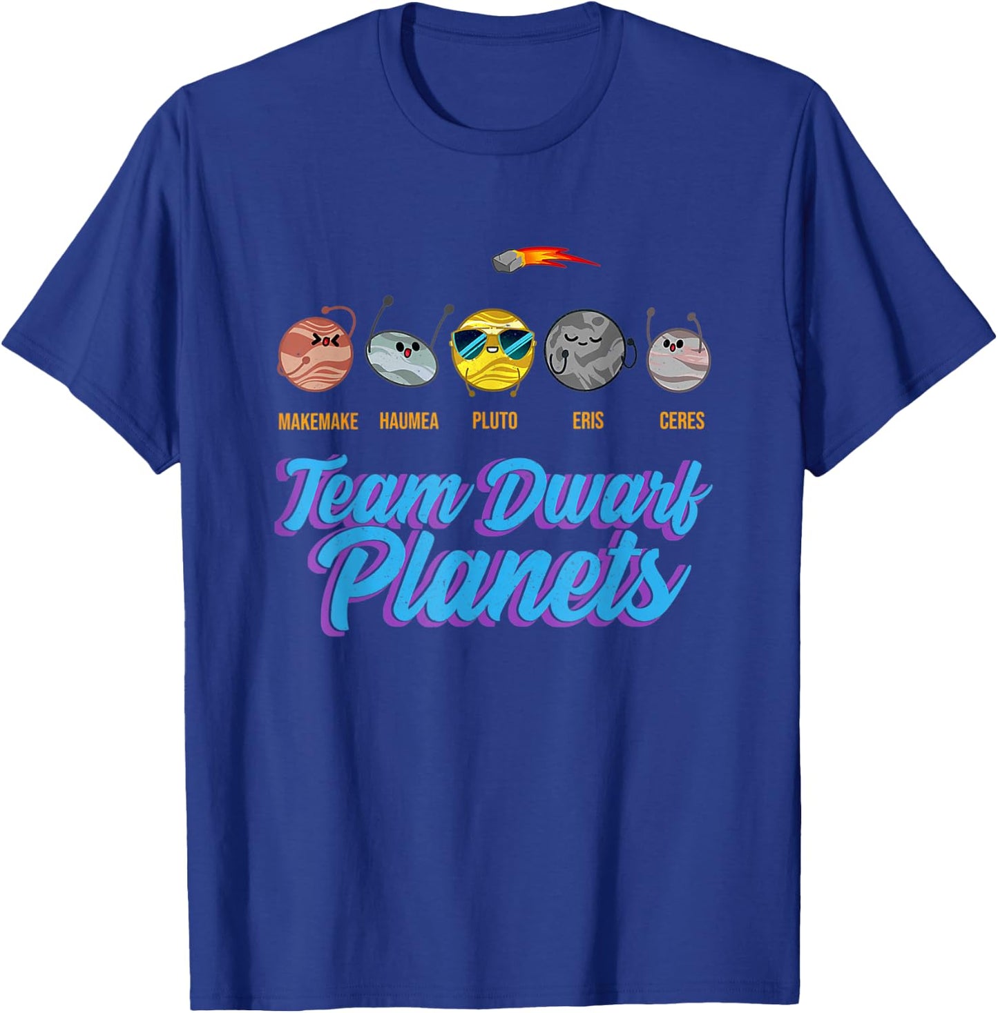 Team Dwarf Planets Spaced Out Astronaut Astronomy Science T-Shirt - T-Shirt | Royal