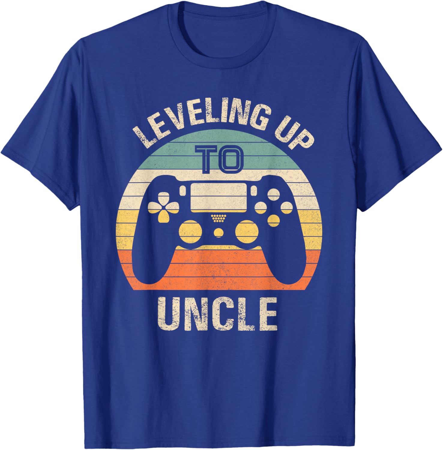 Leveling up to uncle 2025 funny video gamer vintage men T-Shirt - T-Shirt | Royal