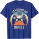 Leveling up to uncle 2025 funny video gamer vintage men T-Shirt - T-Shirt | Royal