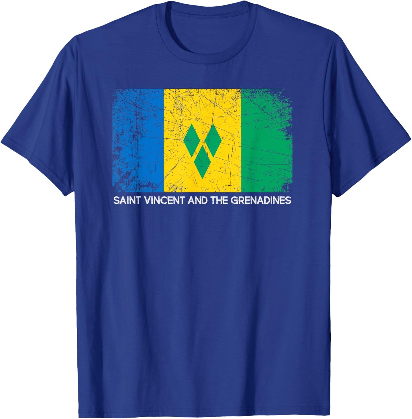 Flag Shirt Vintage Made In Saint Vincent and the Grenadines T-Shirt - T-Shirt | Royal