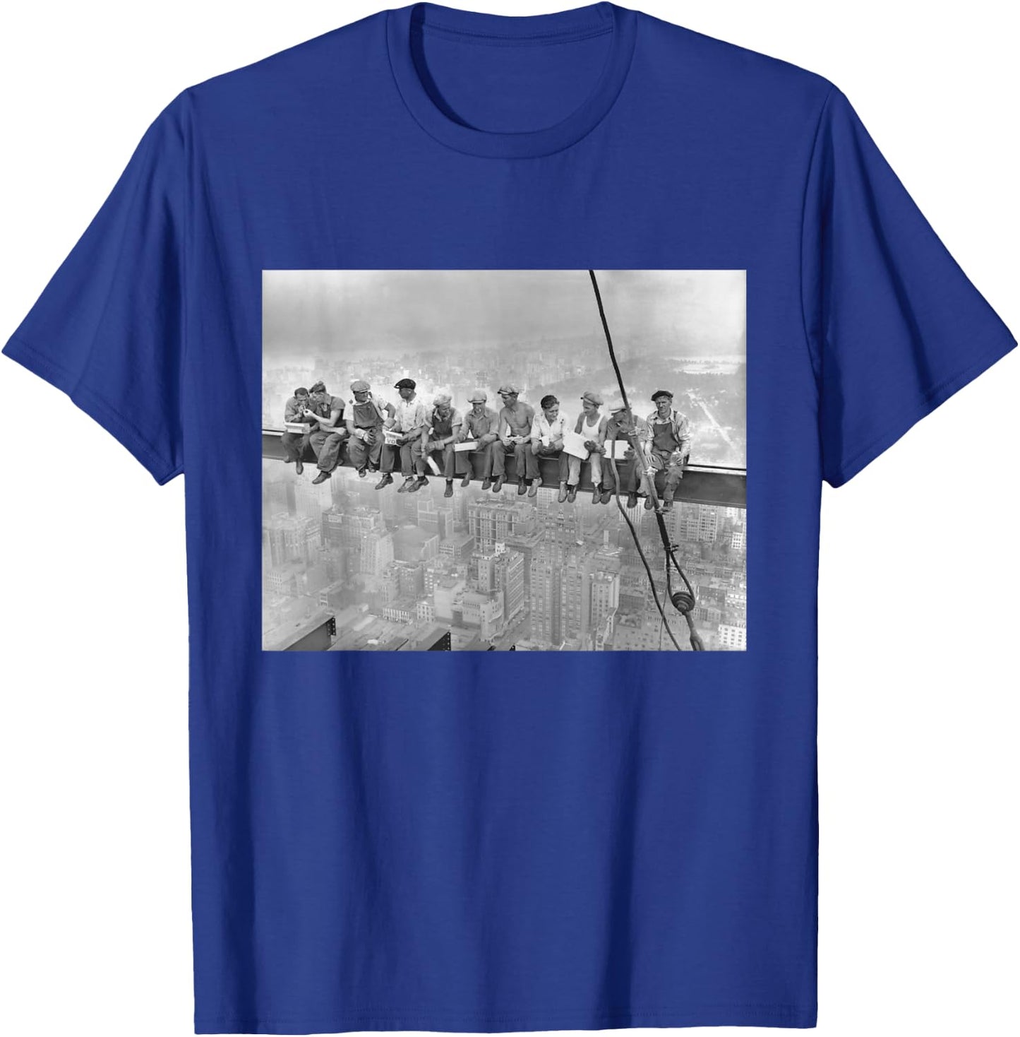 Lunch ATOP a Skyscraper New York Ironworkers Film Photograph T-Shirt - T-Shirt | Royal
