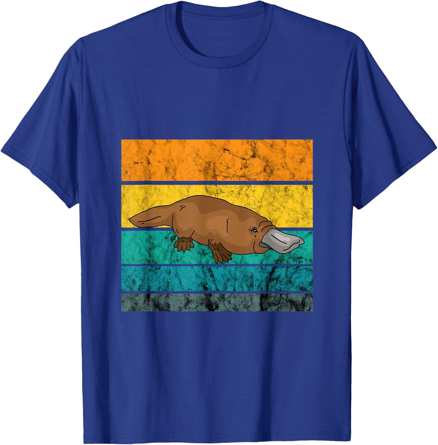 Platypus Duck Billed Retro Vintage Sunset Platypus Wildlife T-Shirt - T-Shirt | Royal