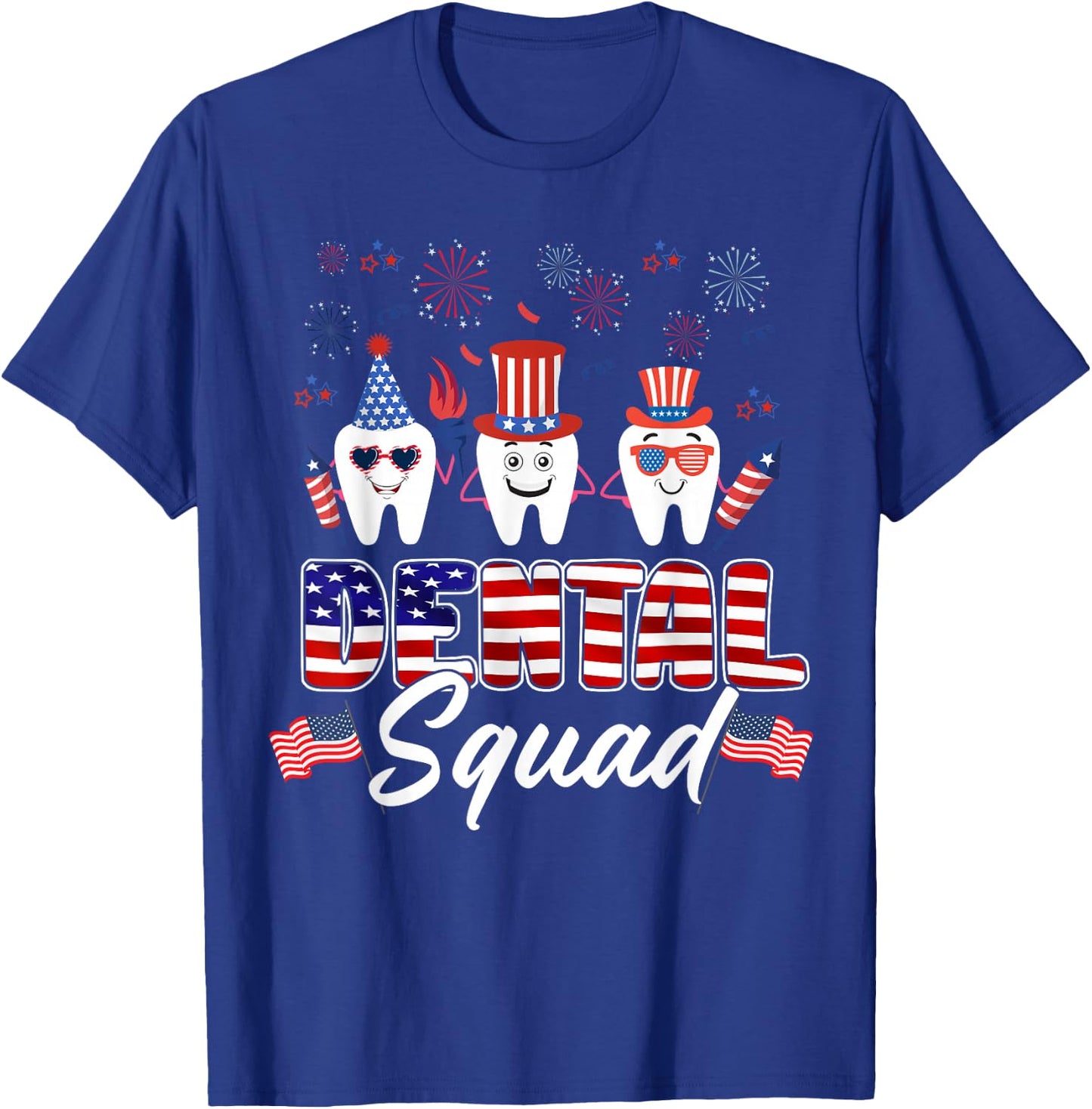 Tooth Dental Squad 4th Of July Dental Assistant Costume T-Shirt - T-Shirt | Royal