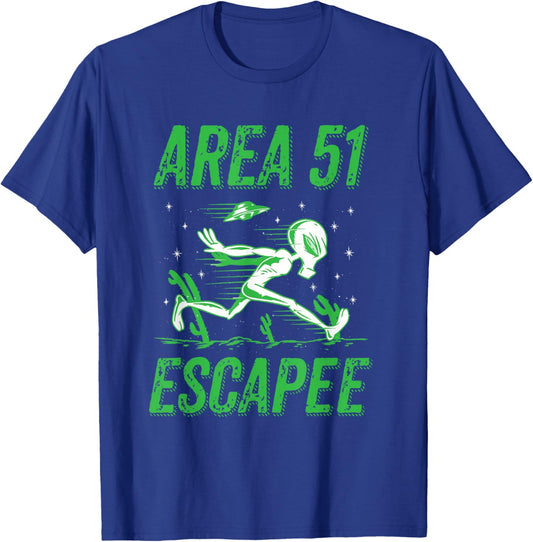 Green Alien Area 51 Escapee T-Shirt - T-Shirt | Royal