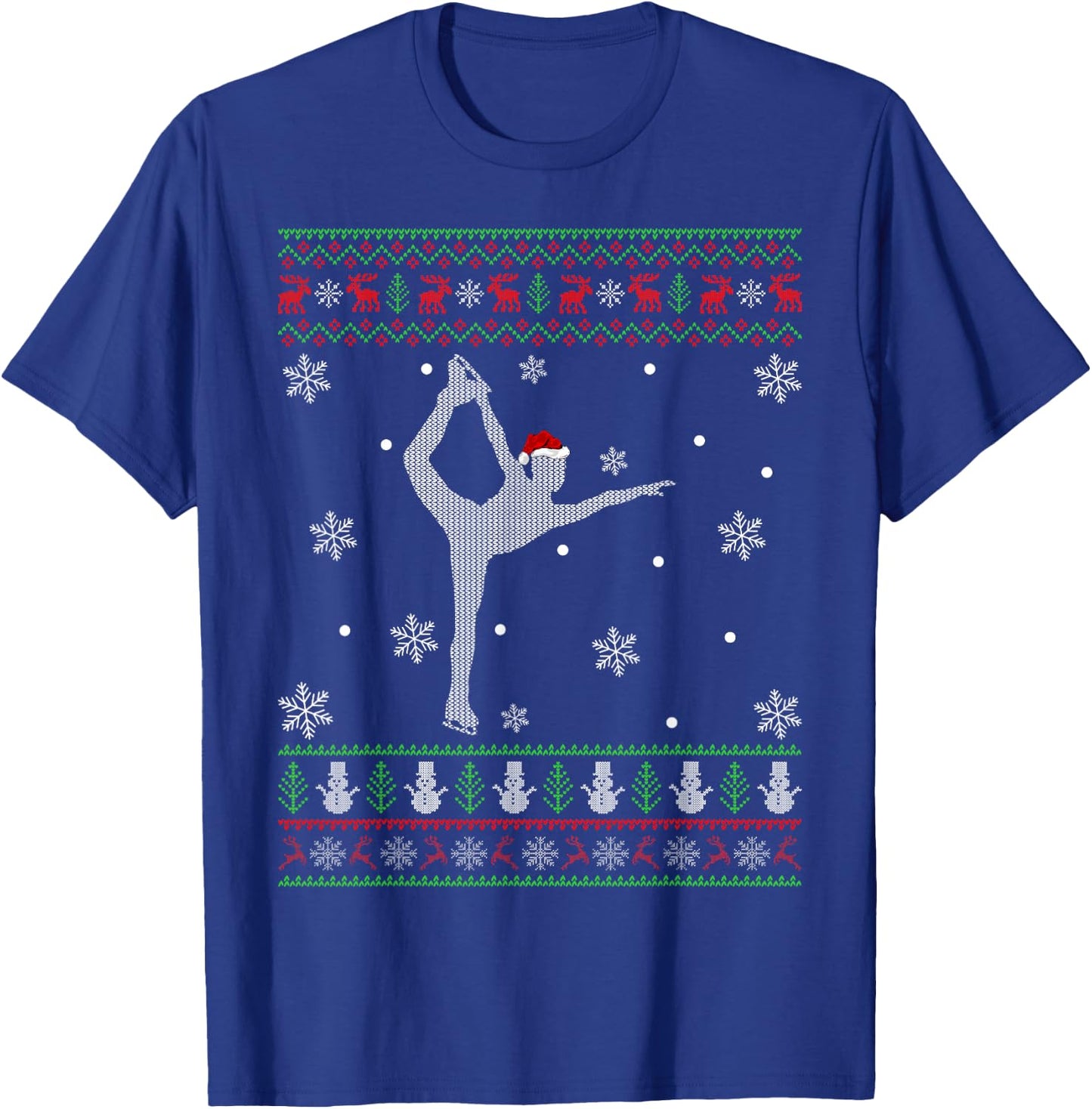 Figure Skating Lover Xmas Ugly Figure Skating Christmas T-Shirt - T-Shirt | Royal