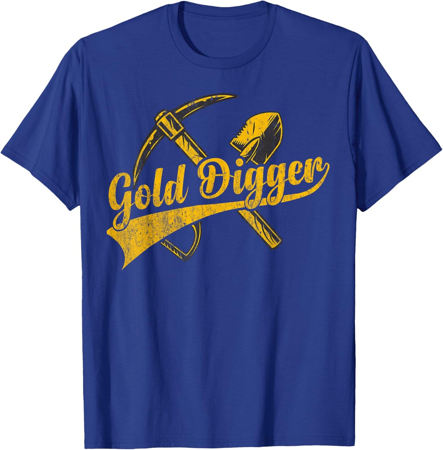 Gold plaque with crossed pick and shovel gold digger T-Shirt - T-Shirt | Royal