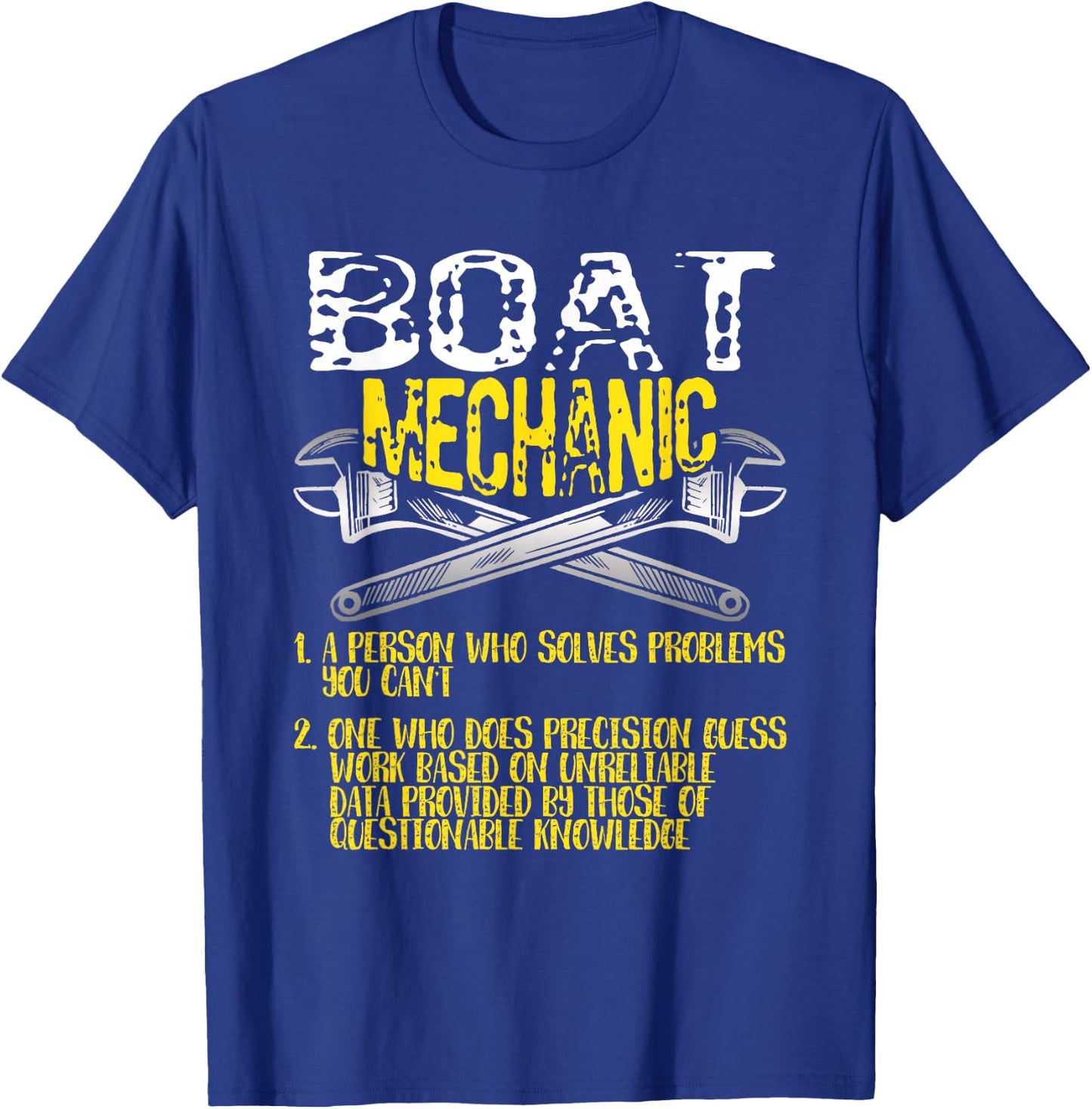 Boat Mechanic Definition Solves Funny Boat Mechanic T-Shirt - T-Shirt | Royal