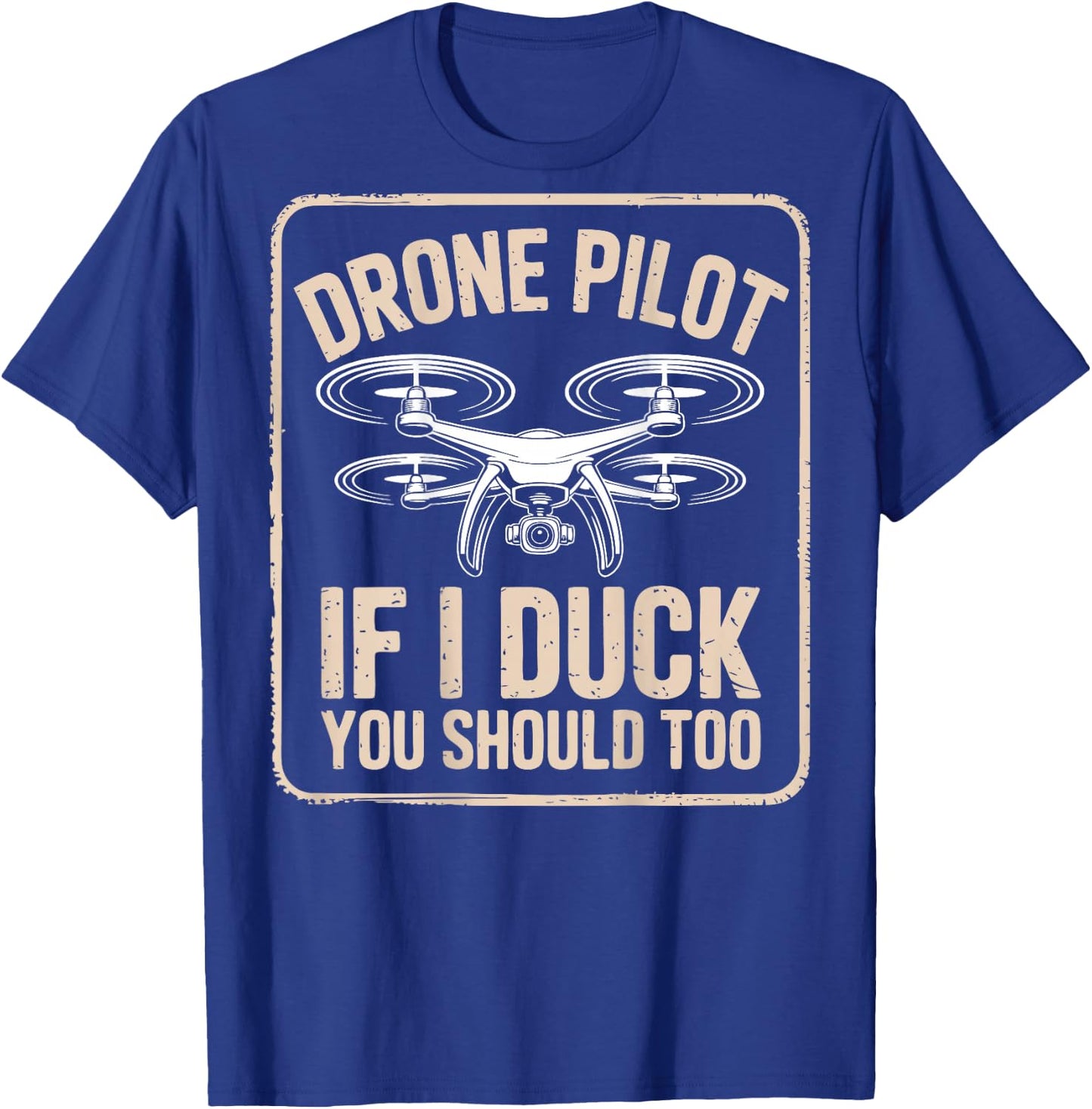 Funny FPV Drone Racer Pilot Drone Racing (On Back) T-Shirt - T-Shirt | Royal