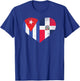 Half Cuban Half Dominican Heart Cuba Dominican Flag T-Shirt - T-Shirt | Royal