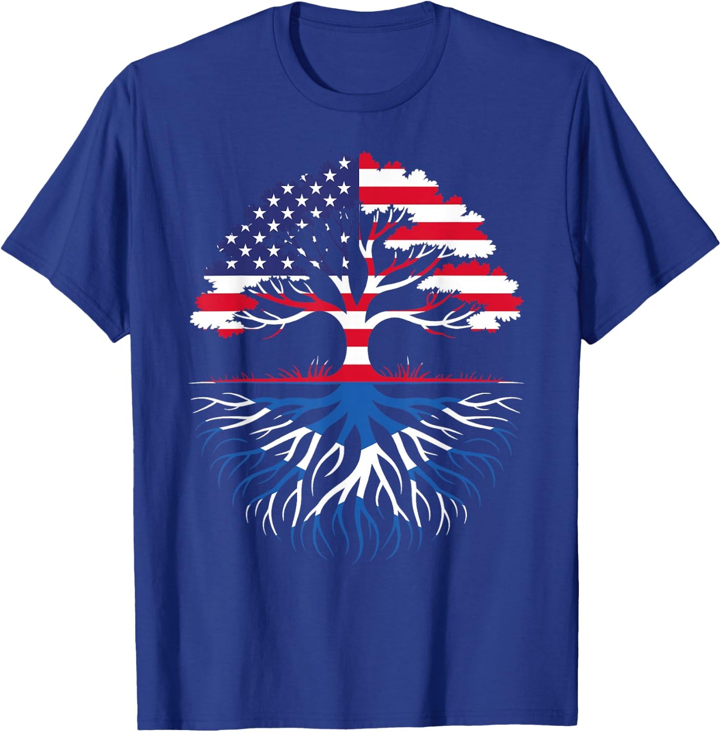 American Grown Scottish Roots Flag Heritage T-Shirt - T-Shirt | Royal