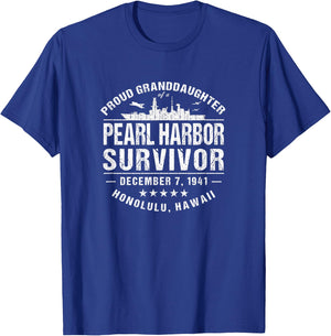 Pearl Harbor Survivor Memorabilia Proud Granddaughter T-Shirt - T-Shirt | Royal