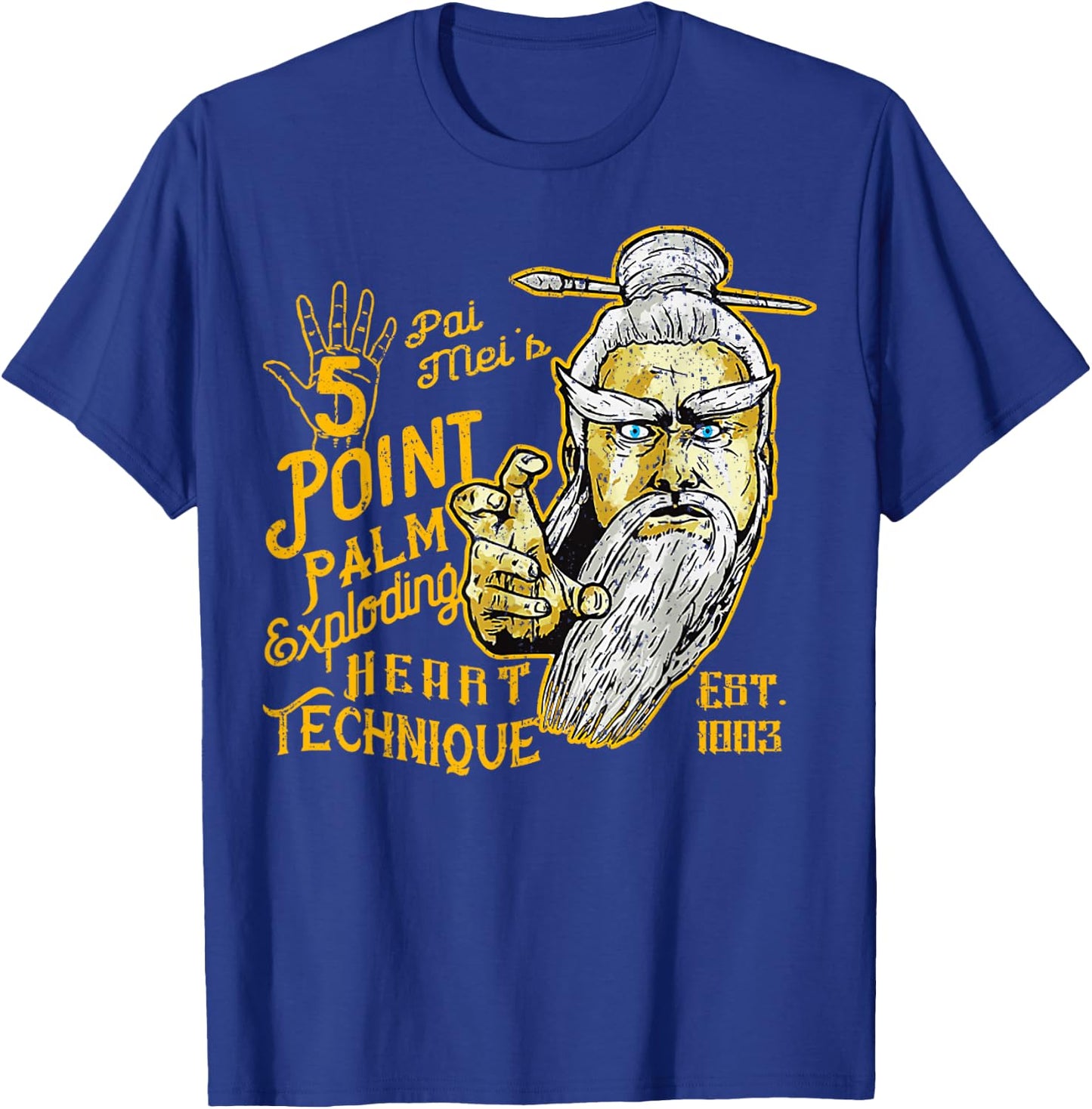 Vintage Pai Mei 5 Point Palm Exploding Heart Technique 1 T-Shirt - T-Shirt | Royal
