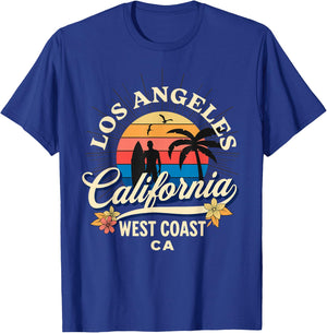 Los Angeles California Beach Surf Summer Vacation Vintage T-Shirt - T-Shirt | Royal