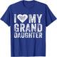 I Love My Granddaughter Heart Love Funny Vintage Distressed T-Shirt - T-Shirt | Royal