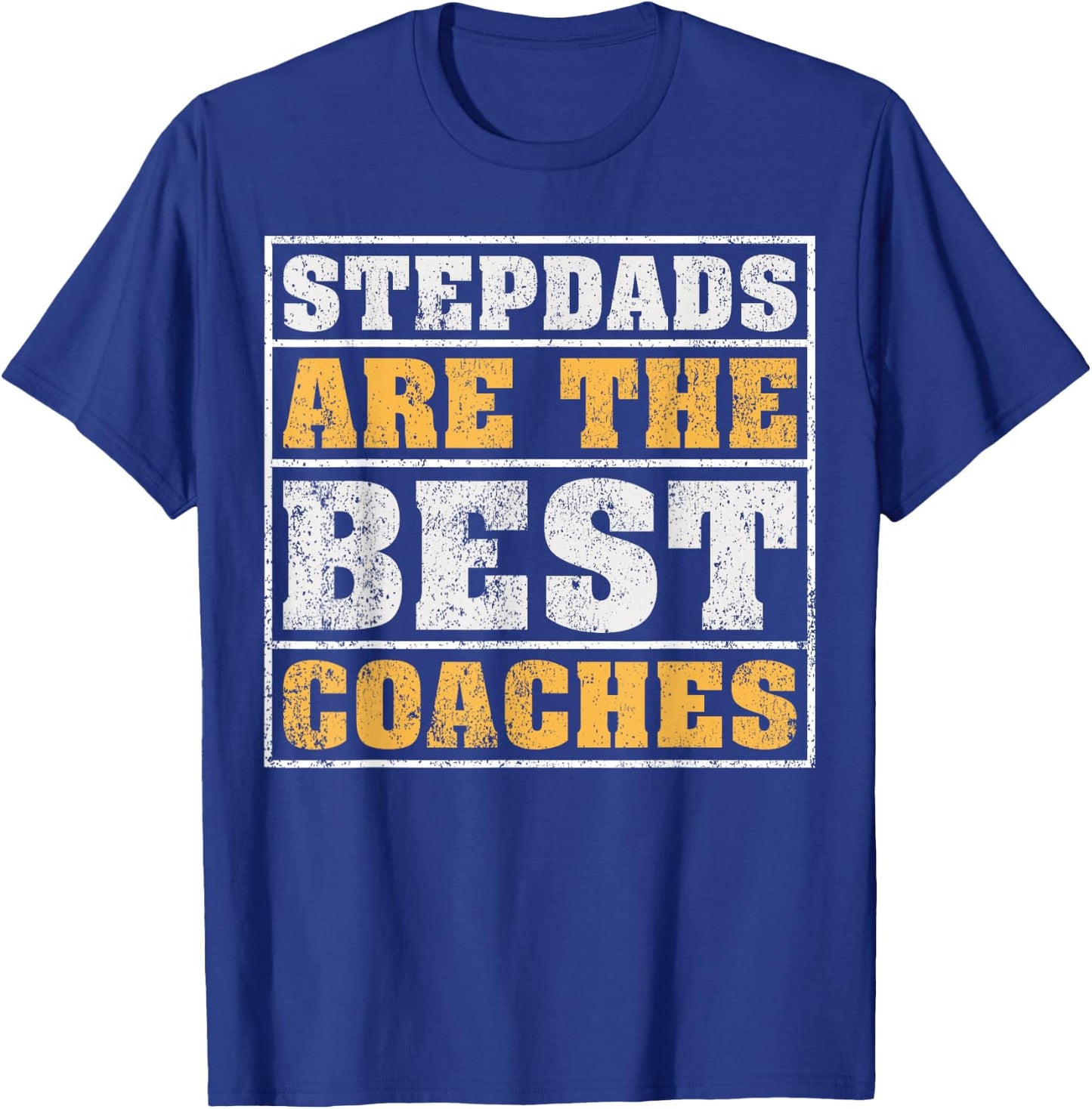 Vintage Stepdad Are The Best Coaches Stepdad Father's Day T-Shirt - T-Shirt | Royal