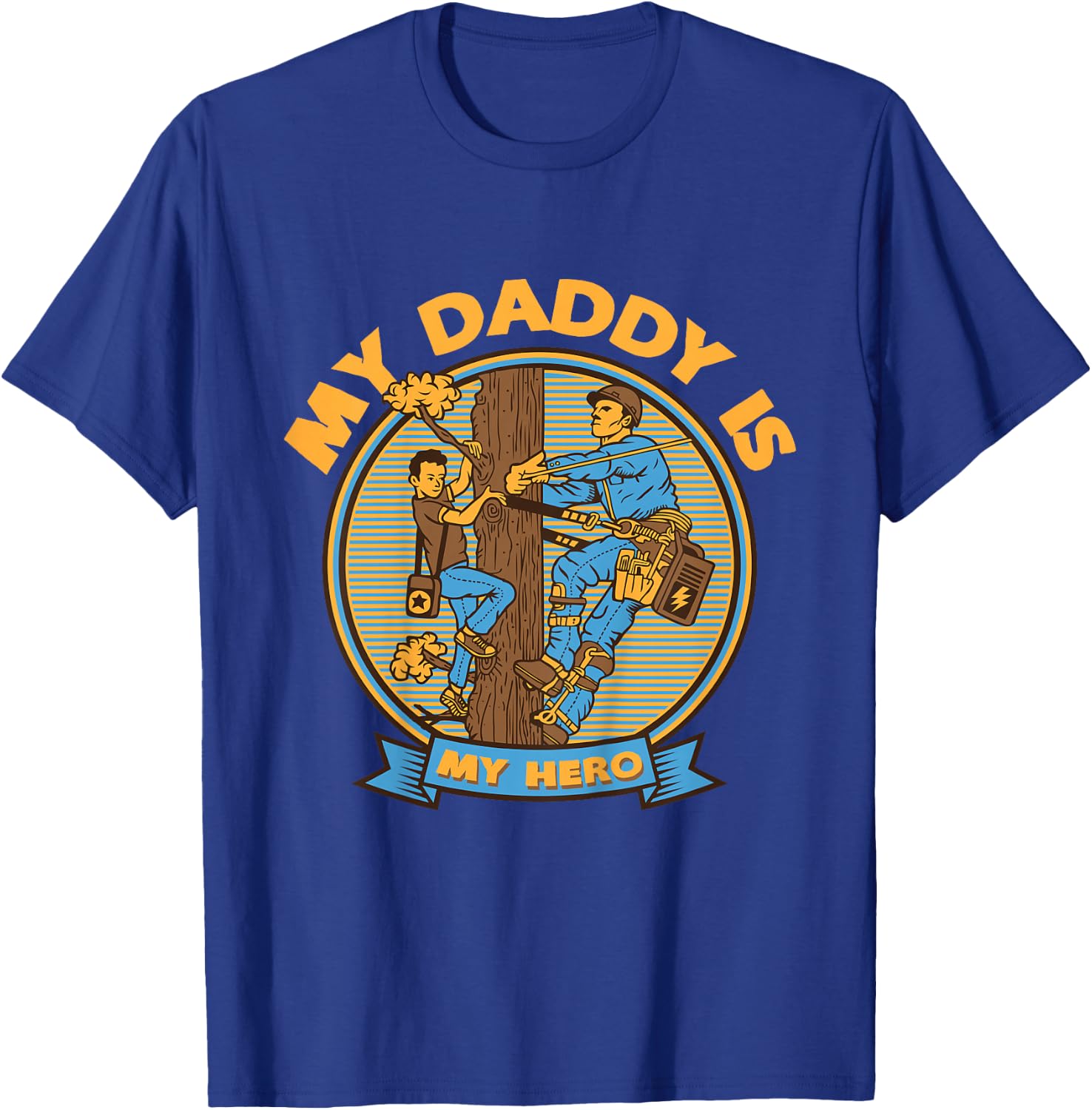 Kids My Daddy Is My Hero - Lineman T-Shirt - T-Shirt | Royal