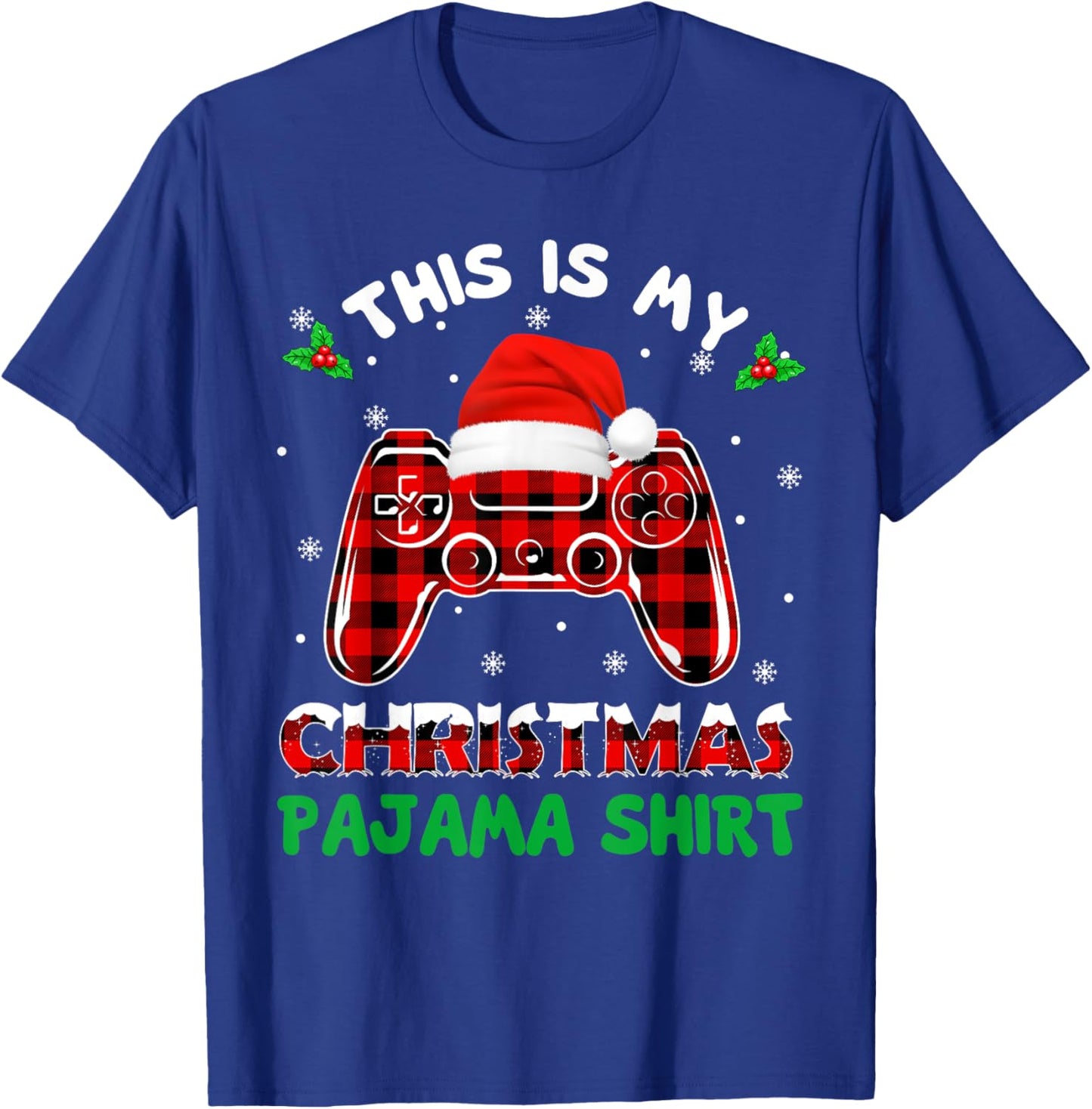 This Is My Christmas Pajama Shirt Gamer Video Game Boys Kids T-Shirt - T-Shirt | Royal