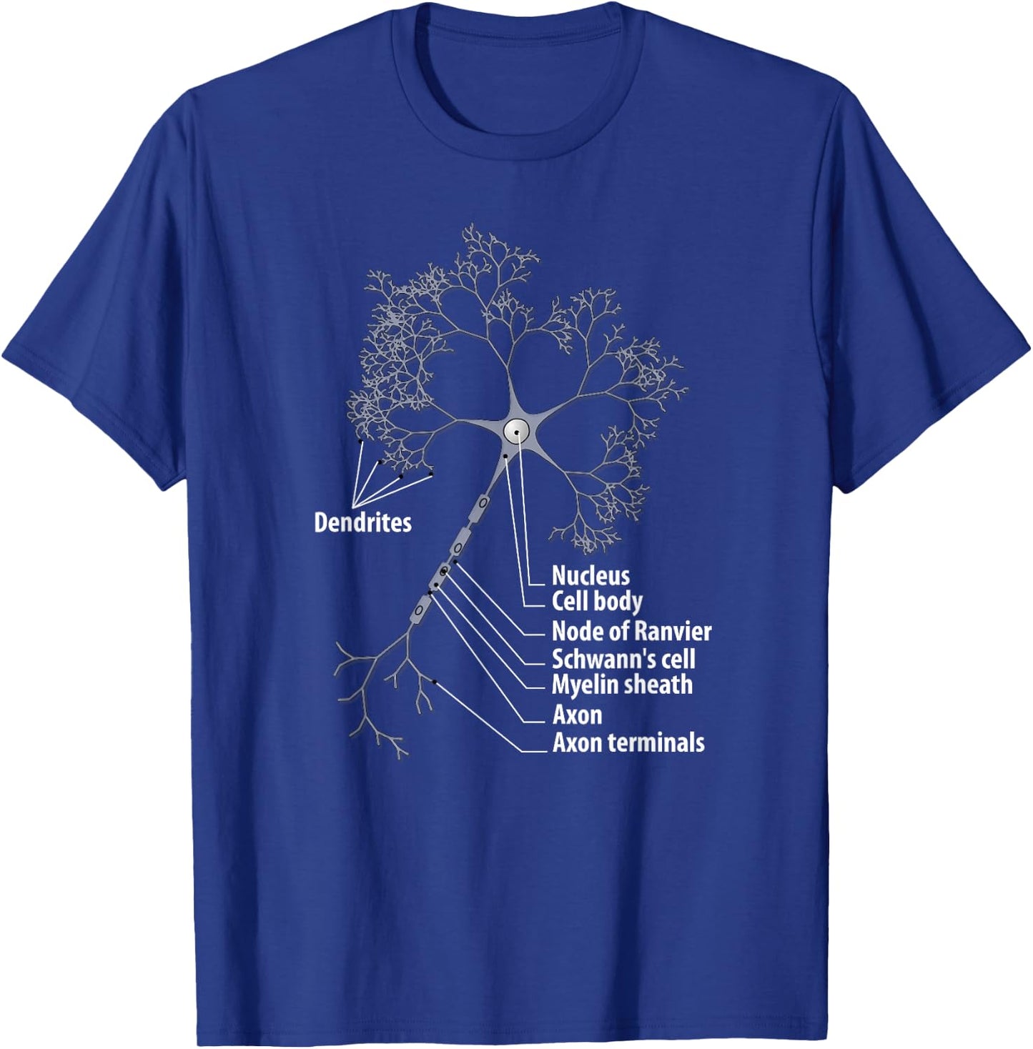 Neuron Biology Neuroscience Shirt T-Shirt - T-Shirt | Royal