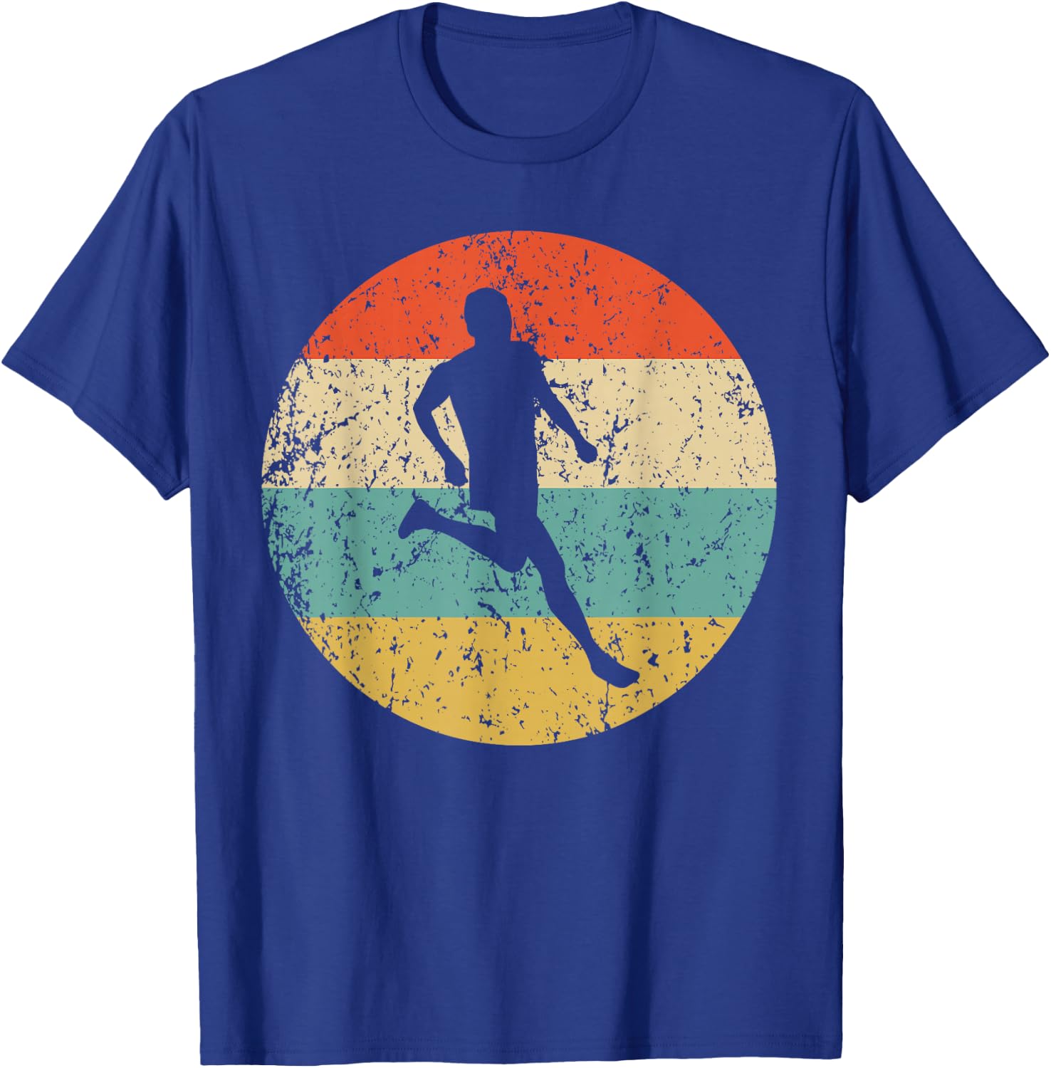Vintage Retro Style Adult Men Runners Running Vintage Retro Runner Black Short Sleeve Classic Fit T-Shirt - T-Shirt | Royal