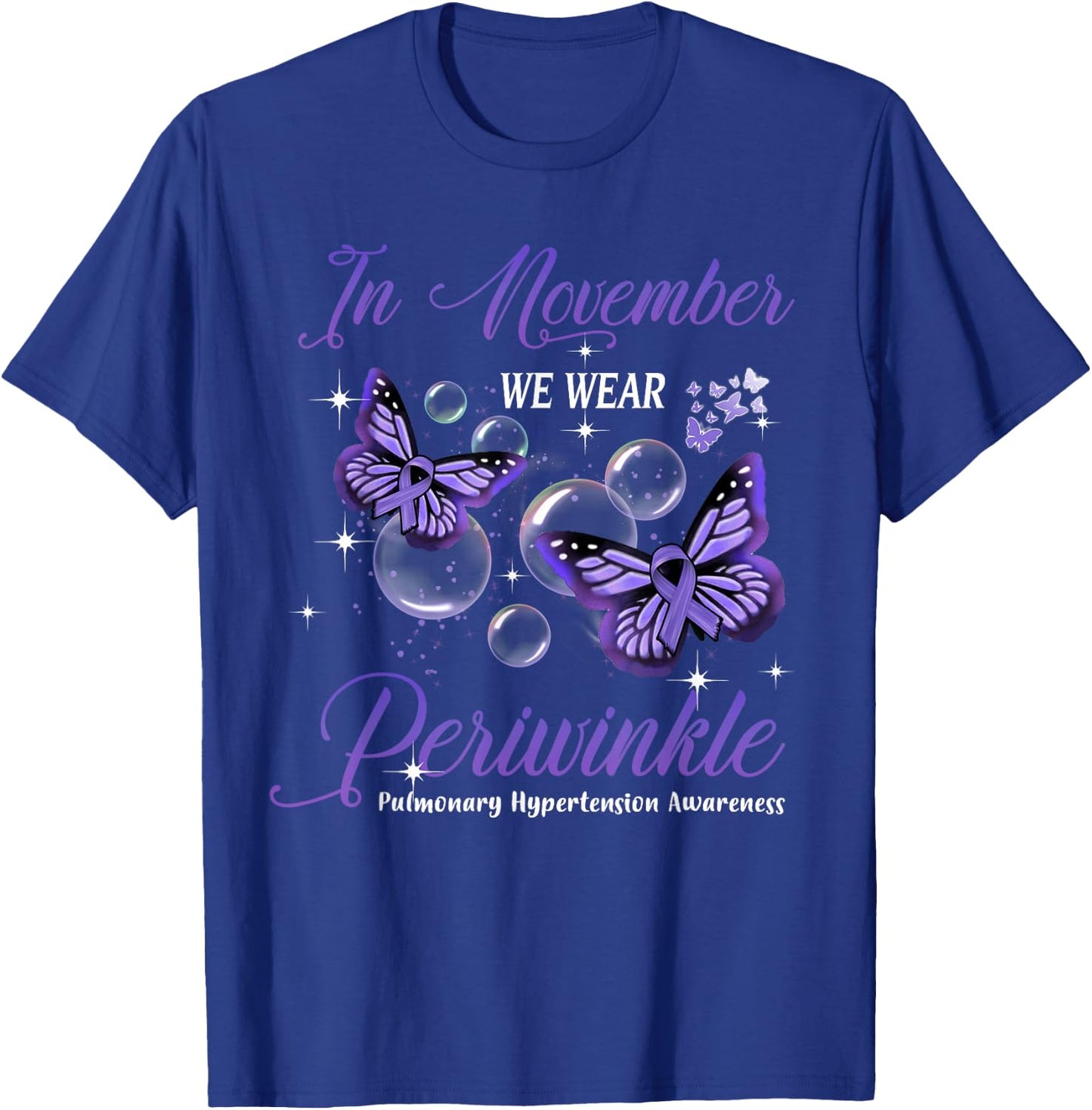 In November We Wear Periwinkle Pulmonary Hypertension T-Shirt - T-Shirt | Royal