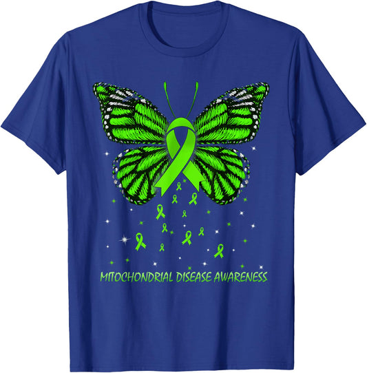 Mitochondrial Disease Awareness Butterfly T-Shirt - T-Shirt | Royal