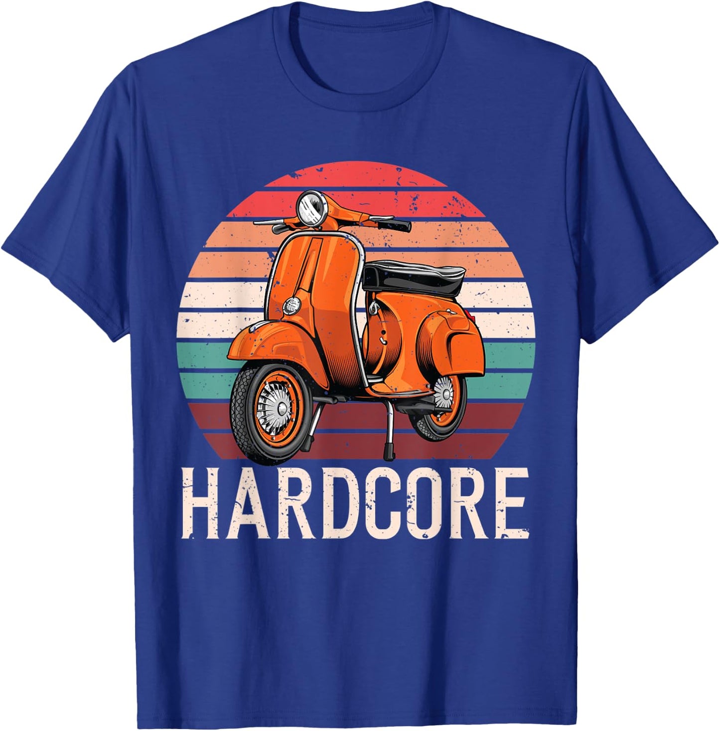 Hardcore Moped Life Funny Scooter Driver Bike men women T-Shirt - T-Shirt | Royal