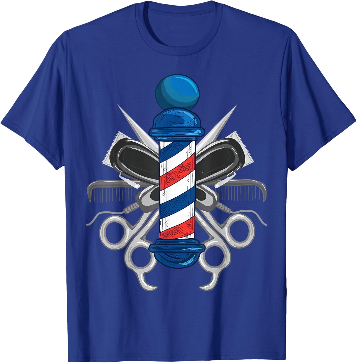 Funny Barber Design Hair Stylisht Barbershop Lovers T-Shirt - T-Shirt | Royal