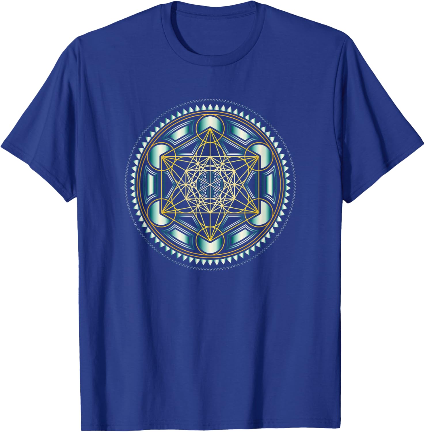 Metatron Geometry Spirituality Yoga Matrix Maths Esotericism T-Shirt - T-Shirt | Royal