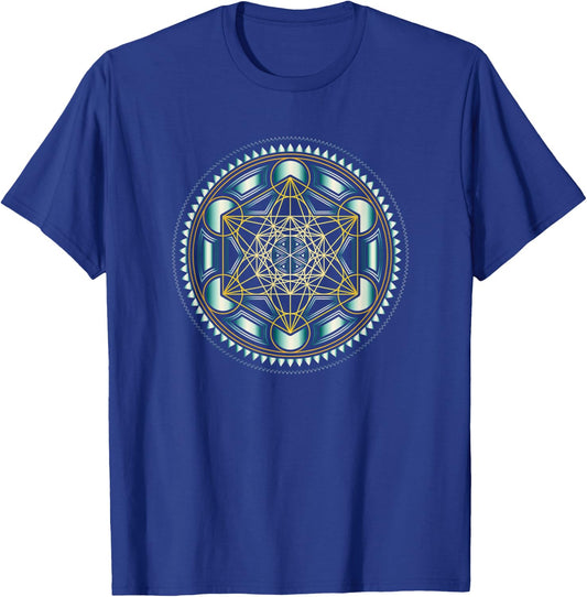 Metatron Geometry Spirituality Yoga Matrix Maths Esotericism T-Shirt - T-Shirt | Royal
