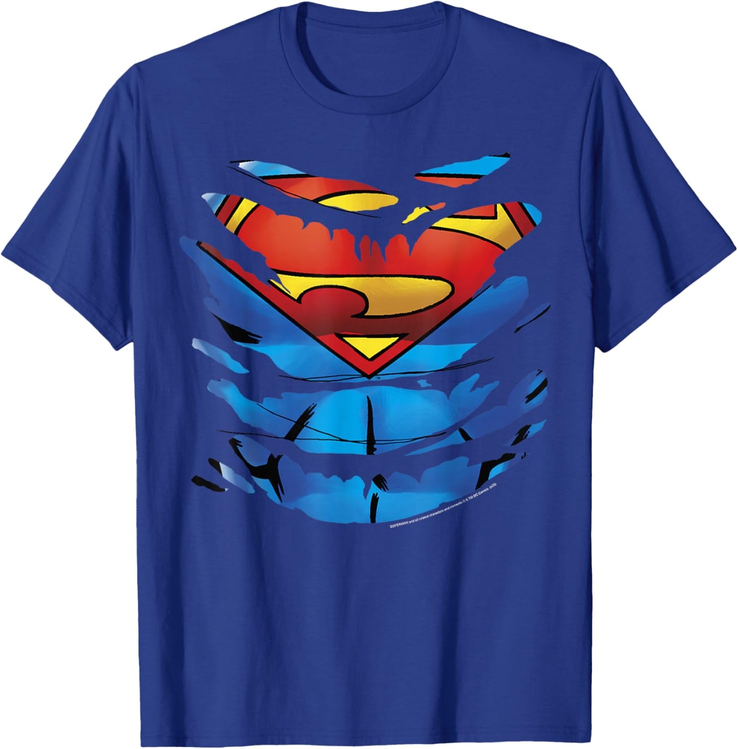 DC Comics Superman Costume Rip Through Small T-Shirt - T-Shirt | Royal
