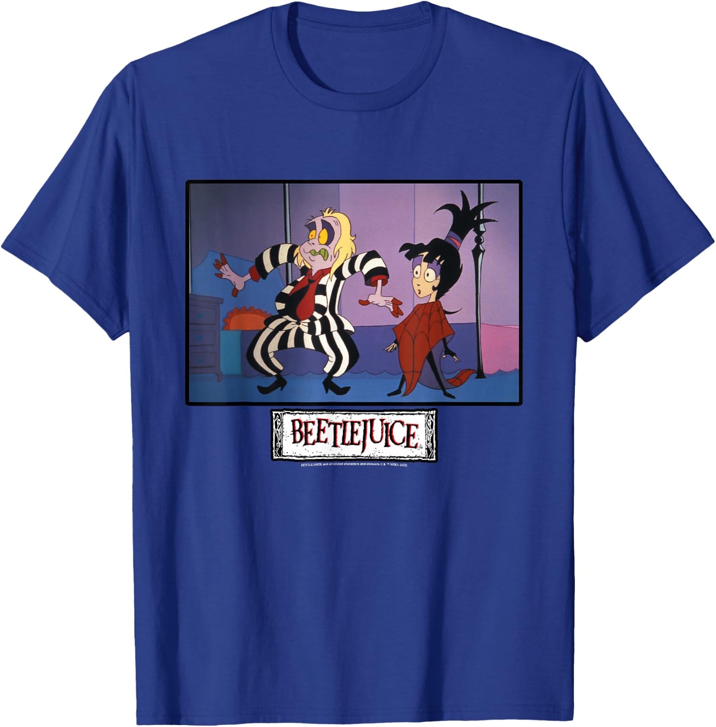 Beetlejuice and Lydia Super Shocked T-Shirt - T-Shirt | Royal
