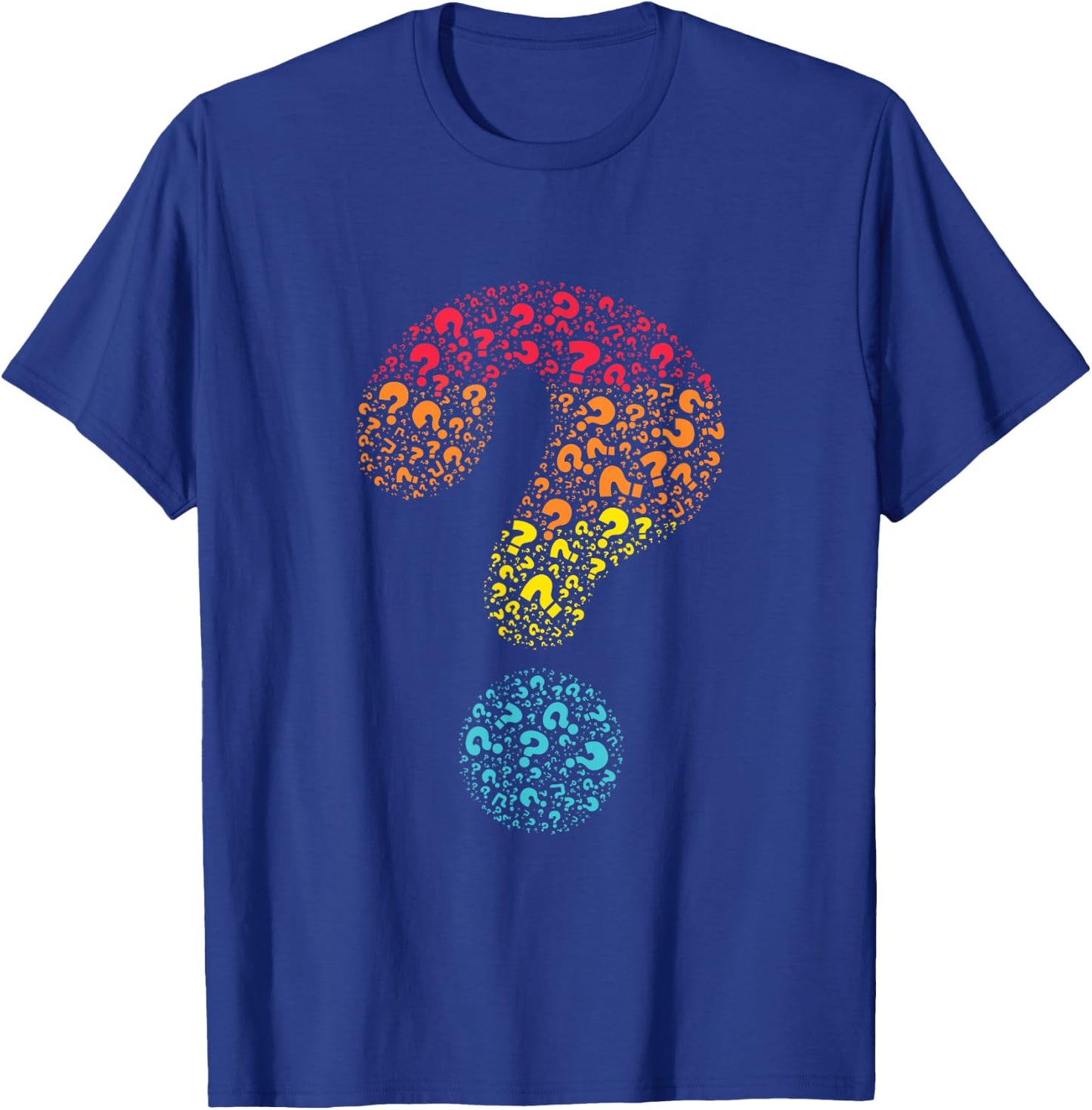 English Writing Questioning Typographic Designs Question Mark Grammar Punctuation Funny T-Shirt - T-Shirt | Royal