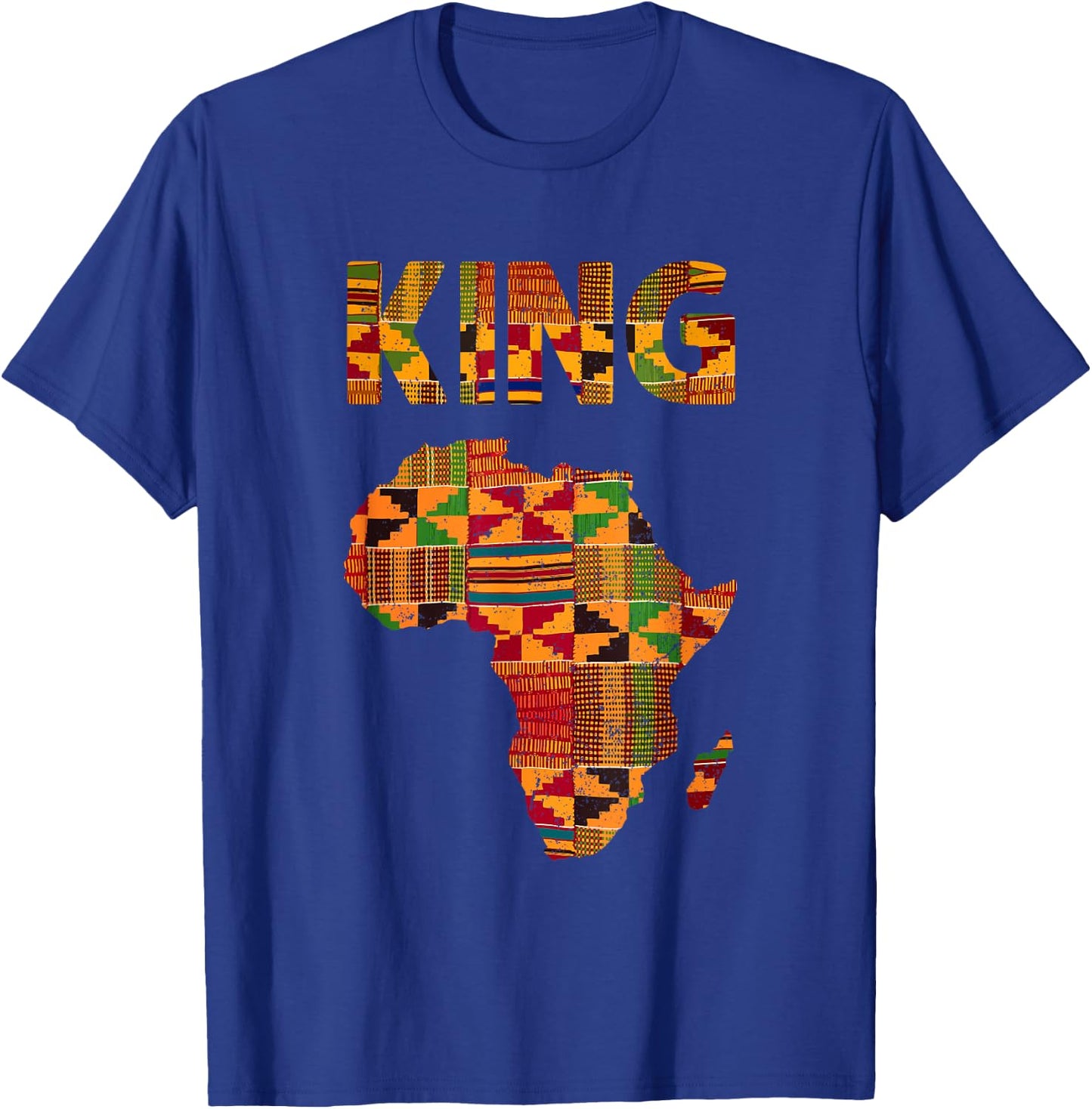 Cool African King Design Kente Cloth Africa Ghana Kids Men T-Shirt - T-Shirt | Royal