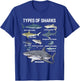 Types Of Sharks Shirt Sea Shark Shirt For Sharks Lover T-Shirt - T-Shirt | Royal